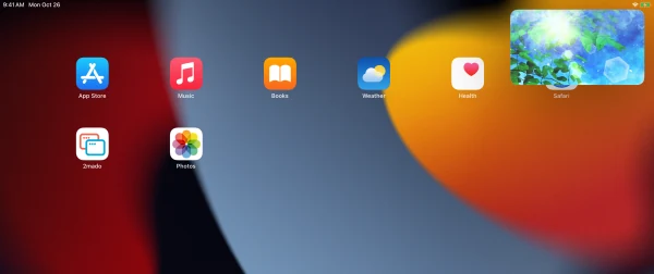 A YouTube video in a PiP window over the iPad Home Screen
